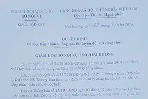 Giám đốc Sở Nội vụ bổ nhiệm chức cho con trai 