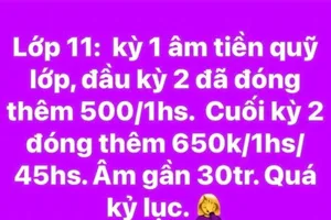 Thông tin một lớp học ở Quảng Bình “âm” 30 triệu tiền quỹ là không đúng 