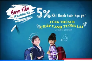 Giảm 5% khi thanh toán học phí bằng thẻ quốc tế SCB 