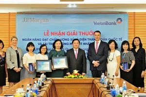 VietinBank nhận hai giải thưởng của JPMorgan Chase Bank