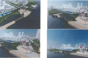 Hình hài tương lai bờ đông sông Sài Gòn đối diện công viên bến Bạch Đằng