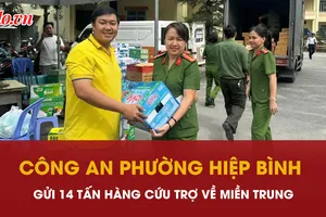 Công an phường Hiệp Bình gửi 14 tấn hàng cứu trợ về miền Trung