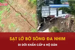 Di dời khẩn cấp 6 hộ dân do sạt lở bờ sông Đa Nhim