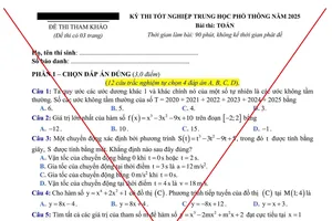 Đề thi tham khảo Kỳ thi tốt nghiệp THPT 2025 lan truyền trên mạng là giả mạo