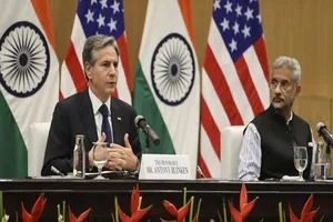 Ngoại trưởng Mỹ Antony Bliken (trái) và Ngoại trưởng Ấn Độ S. Jaishankar. Ảnh: AP