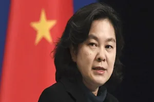 Phát ngôn viên Bộ Ngoại giao Trung Quốc Hoa Xuân Oánh. Ảnh: KYODO NEWS