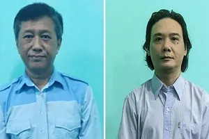 Ông Kyaw Min Yu (trái) và ông Phyo Zeya Thaw - cựu nghị sĩ đảng Liên minh Quốc gia vì Dân chủ Myanmar (NLD). Ảnh: AFP