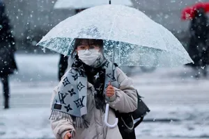 Tuyết làm gián đoạn giao thông ở Nhật