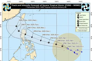 Bão Fung-Wong mạnh lên đáng ngại, chuẩn bị vào vùng biển Philippines
