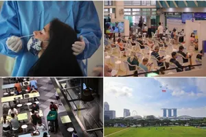 "Trạng thái bình thường mới" trong việc “sống chung với COVID-19”. Ảnh: LIANHE ZAOBAO/STRAITS TIMES