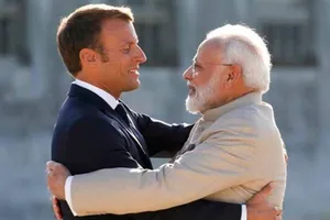 Tổng thống Pháp Emmanuel Macron và Thủ tướng Ấn Độ Narendra Modi. Ảnh: AFP