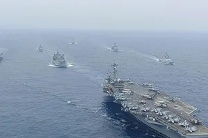 Mỹ, Nhật, Ấn Độ, Úc bắt đầu cuộc tập trận hải quân Malabar 2021. Ảnh: AFP