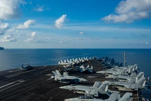 Tàu sân bay USS Ronald Reagan của Mỹ. Ảnh: HẢI QUÂN MỸ