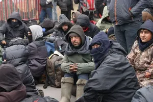 Khủng hoảng di cư khu vực biên giới Belarus-Ba Lan. Ảnh: AFP 