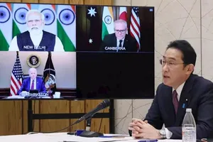 Bộ Tứ: Chuyện ở Ukraine không được phép xảy ra ở Ấn Độ Dương - Thái Bình Dương. Ảnh: KYODO