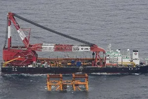 Hình ảnh do phía Nhật chụp hồi tháng 5 cho thấy một giàn khai thác khí đốt ở biển Hoa Đông. Ảnh: AFP