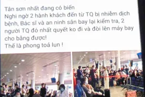 Bác thông tin 2 khách Trung Quốc nhiễm bệnh ở Tân Sơn Nhất
