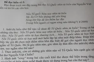Đưa chuyện giàn khoan trái phép vào đề văn lớp 12