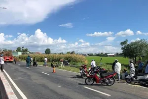 Cây trên xe container rớt trúng, người đi xe ba gác tử vong