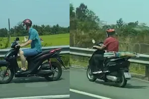 CSGT xác minh hai xe máy chạy vào đường cao tốc TP.HCM – Trung Lương