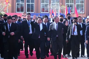 Thủ tướng Phạm Minh Chính cùng Thủ tướng Campuchia dự lễ khai trương Cặp cửa khẩu quốc tế Tân Nam – Meun Chey