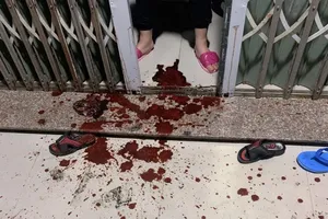 Về lúc rạng sáng, thấy nhà bị tạt sơn và mắm tôm