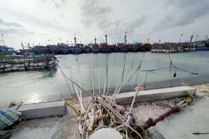 Người dân Lý Sơn khẩn trương giằng nhà, neo thuyền chống bão