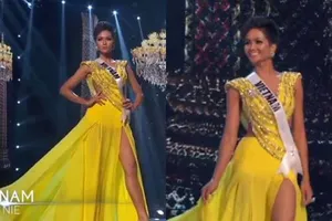 Váy dạ hội vàng của H’Hen Niê được xếp đẹp nhất thế giới