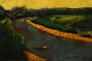 'Thở' sáng tạo tranh sơn mài trên vải của họa sĩ Hiền Nguyễn