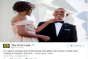 Lời nhắn tình tứ của Michelle Obama trong ngày sinh nhật chồng