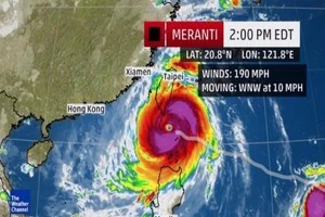 Đài Loan hứng siêu bão Meranti mạnh chỉ sau Hải Yến