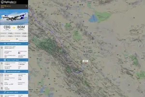 Máy bay Air France biến khỏi màn hình radar trên bầu trời Iran