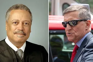 Thẩm phán Emmet Sullivan (trái) và cựu Cố vấn an ninh quốc gia Michael Flynn (phải). Ảnh: THE HILL