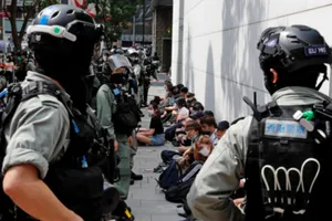 Biểu tình ở Hong Kong ngày 27-5. Ảnh: REUTERS