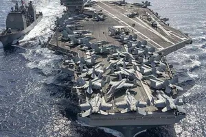 Tàu sân bay USS Ronald Reagan của Hải quân Mỹ. Ảnh: UPI