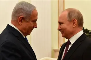 Tổng thống Nga Vladimir Putin (phải) và Thủ tướng Israel Benjamin Netanyahu. Ảnh: ANADOLU