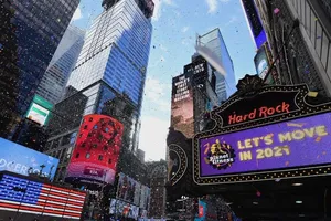 Quảng trường Times Square ở TP New York (Mỹ) ngày 30-12. Ảnh: GETTY IMAGES