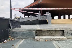 Công viên Máy Tơ ở Hải Phòng mới khánh thành vài tháng đã hư hỏng 