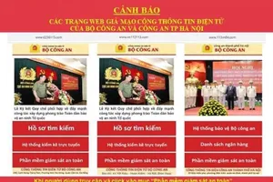 8 trang web giả mạo Bộ Công an và công an các tỉnh