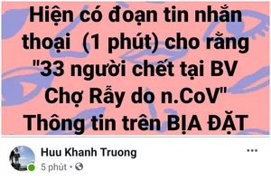 BV Chợ Rẫy, Nhi đồng 1 bác bỏ thông tin bịa đặt về dịch Corona