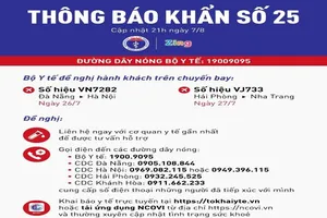 Thông báo khẩn của Bộ Y tế khuya 7-8