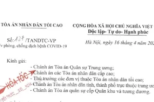 Công văn hỏa tốc của Tòa Tối cao ngày 16-4 