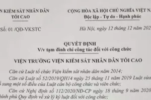 Tạm đình chỉ công tác Viện trưởng VKSND thị xã Trảng Bàng, Tây Ninh
