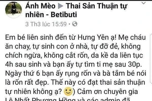 'Sinh tự nhiên' khiến con chết là vô ý làm chết người