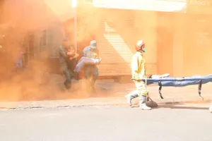 Diễn tập xử lý tình huống cháy, nổ tại khu dân cư Chợ Gà – Gạo 