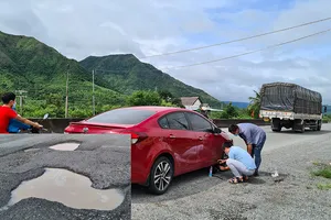 Chủ tịch Khánh Hòa yêu cầu khắc phục ổ gà trên quốc lộ 1