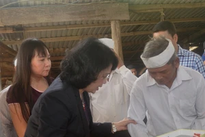 Phó chủ tịch nước thăm, tặng quà đồng bào vùng lũ