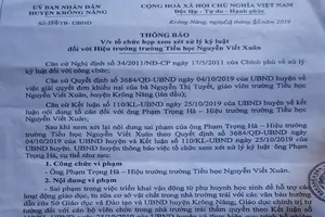 Vận động hỗ trợ giáo dục, 1 hiệu trưởng bị xem xét kỷ luật