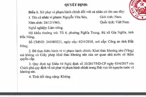 Ba người khai thác vàng bị phạt 180 triệu đồng