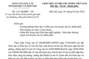 Tây Nguyên: Học sinh THPT, sinh viên đi học lại từ ngày 2-3
